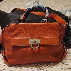Salvatore Ferragamo  Orange Leather Satchel